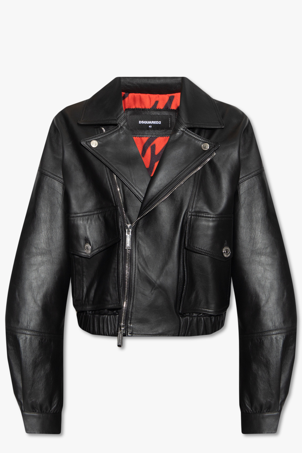 Dsquared leather sale jacket womens